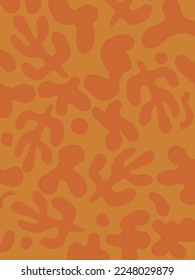 Leaves, geometric patterns on orange background, illustrations, vector aesthetic for wallpaper, wall decor, templates covers, art prints