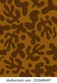 Leaves, geometric patterns on orange background, illustrations, vector aesthetic for wallpaper, wall decor, templates covers, art prints