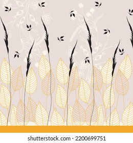 Leaves geometrical design lines art design for textile prints new bold design textile