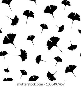 Leaves of ginkgo bilboa. Seamless vector illustration.