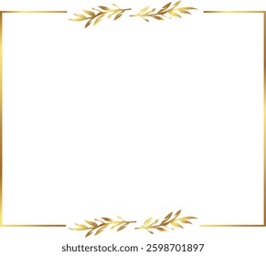 leaves Gold floral frame vector illustration. Good for banner, poster, greeting card, party card, invitation, template, advertising, campaign, and social media.