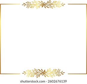 leaves Gold floral frame vector illustration. Good for banner, poster, greeting card, party card, invitation, template, advertising, campaign, and social media.