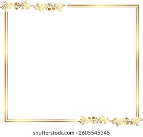 leaves Gold floral frame vector illustration. Good for banner, poster, greeting card, party card, invitation, template, advertising, campaign, and social media.