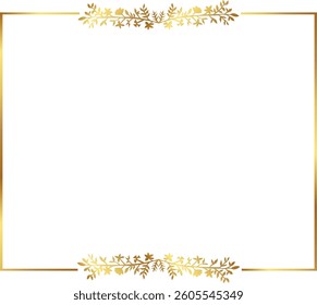 leaves Gold floral frame vector illustration. Good for banner, poster, greeting card, party card, invitation, template, advertising, campaign, and social media.