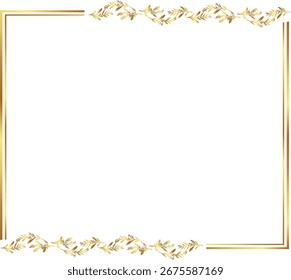 leaves Gold floral frame vector illustration. Good for banner, poster, greeting card, party card, invitation, template, advertising, campaign, and social media.