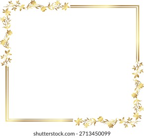 leaves Gold floral frame vector illustration. Good for banner, poster, greeting card, party card, invitation, template, advertising, campaign, and social media.