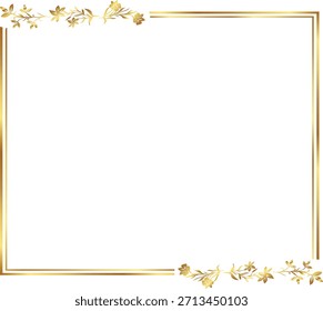 folhas ilustração de vetor de quadro floral de ouro. Bom para banner, cartaz, cartão de mensagem, cartão de festa, convite, modelo, publicidade, campanha e mídia social.