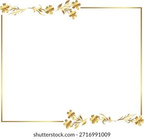 leaves Gold floral frame vector illustration. Good for banner, poster, greeting card, party card, invitation, template, advertising, campaign, and social media.