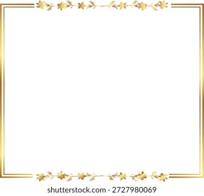 leaves Gold floral frame vector illustration. Good for banner, poster, greeting card, party card, invitation, template, advertising, campaign, and social media.
