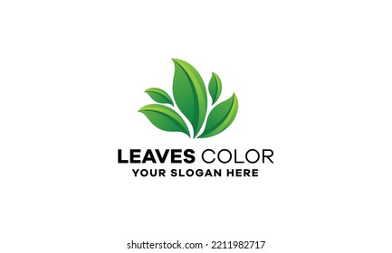 Leaves Gradient Logo Ecology Design