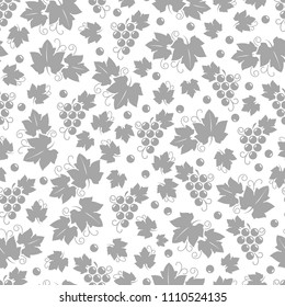Leaves and grapes seamless pattern design, vector illustration