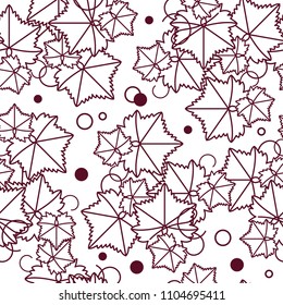 Leaves of grapes. Seamless pattern in a modern linear style. Vector illustration.