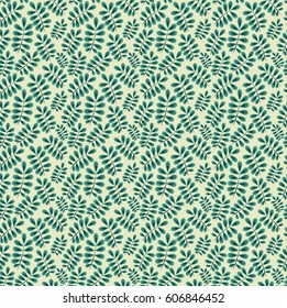 Leaves, grass vector pattern. Natural nature.