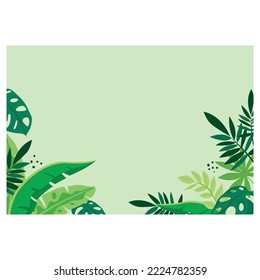 leaves with green background vector