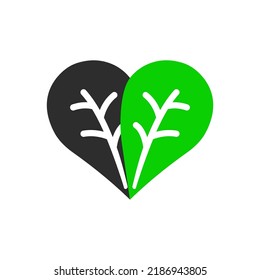 Hojas, verde y negro, icono. Ilustración del vector