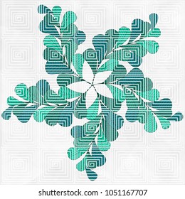 Leaves green color line pattern white background wallpaper illustration