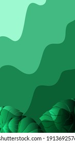 Hojas con fondo de curvas verdes para papel pintado