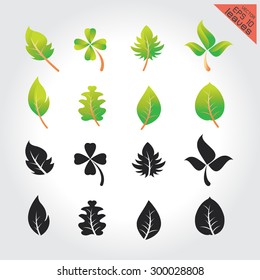leaves green design elements This image is a vector illustration