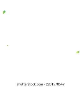 Deja La Caída Verde. Foliage volador de primavera. Hoja Caótica Sobre Fondo Blanco. Diseño ecológico, elementos naturales. Ilustración de vectores de venta de primavera. Entorno verde