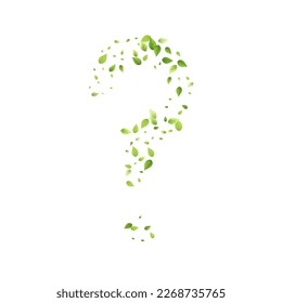 Leaves Green Falling. Spring Flying Foliage. Chaotic Leaf On White Background. Ecology Design, Nature Elements. Spring Sale Vector Illustration. Greenery Environment Backdrop.