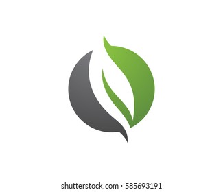leaves  green logo
