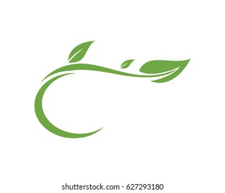 Leaves green nature logo