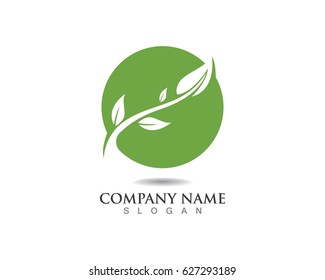 Leaves green nature logo