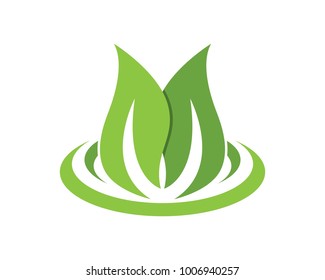 leaves green nature logo and symbol template