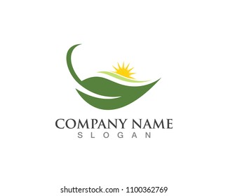 leaves green nature logo and symbol