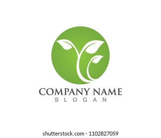 leaves green nature logo and symbol