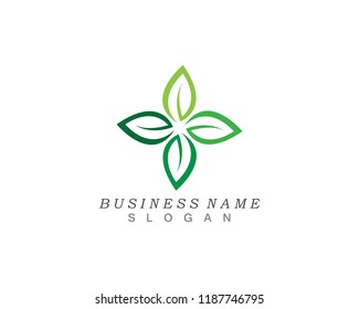 leaves green nature logo and symbol