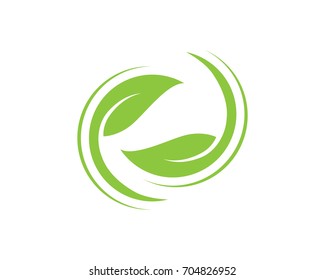  leaves green nature logo and symbol