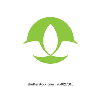  leaves green nature logo and symbol