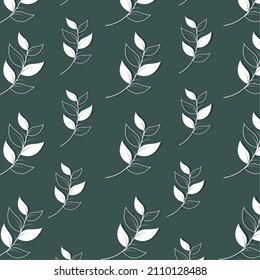 leaves greenery delicate style pattern