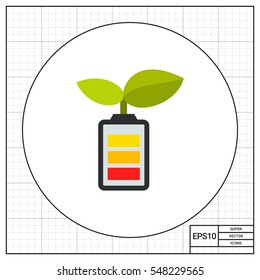 Leaves growing from battery icon