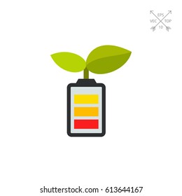 Leaves growing from battery icon