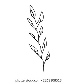 leaves growing , one line art animal, continuous one line art vector illustration , printing, modern line art, minimalistic, minimalism line art drawing , printable in cards decor, logo concept.