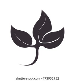 leaves growing plant ecology nature enviromental silhouette vector illustration