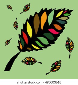 Leaves. Hand drawn.