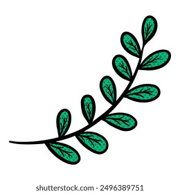 Leaves hand drawn illustration halftone color vector illustration
