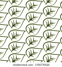 leaves hand drawn pattern on white background.Vector Illustration