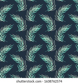 leaves hand drawn pattern template vector