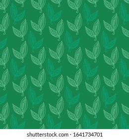 leaves hand drawn pattern template vector