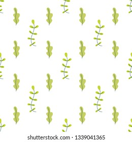 Leaves hand drawn seamless pattern. Sketch for wrapping paper.