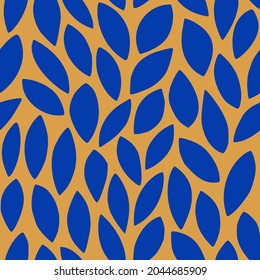 Blätter Hand gezeichnet Nahtlose Muster. Vektor-organischer floraler Hintergrund in einfachem minimalistischem Stil zum Drucken auf Stoffen, Paketen, Deckeln und mehr