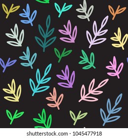 The leaves are hand drawn. Vector seamless pattern

