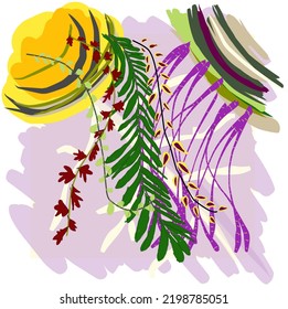 leaves handrawing. abstract floral background. vector format