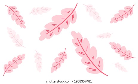 leaves handwritten calligraphy isolated on white background. Vector Illustration EPS 10