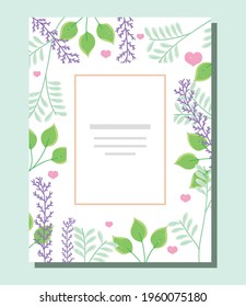 leaves and hearts invitation template