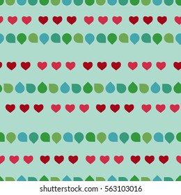 Leaves and hearts - vector background